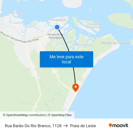 Rua Barão Do Rio Branco, 1128 to Praia de Leste map