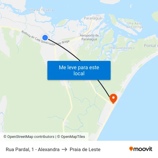 Rua Pardal, 1 - Alexandra to Praia de Leste map