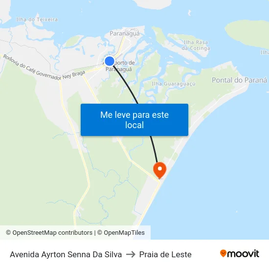Avenida Ayrton Senna Da Silva to Praia de Leste map