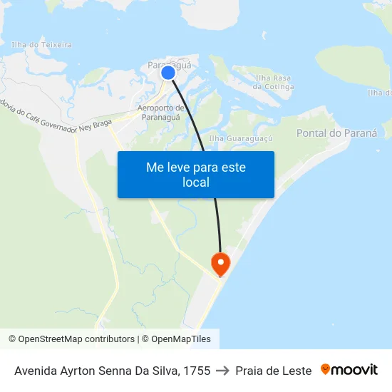 Avenida Ayrton Senna Da Silva, 1755 to Praia de Leste map
