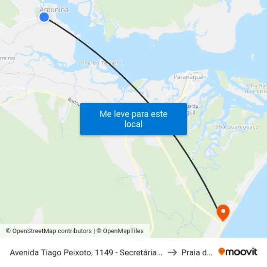 Avenida Tiago Peixoto, 1149 - Secretária De Planejamento E Obras to Praia de Leste map