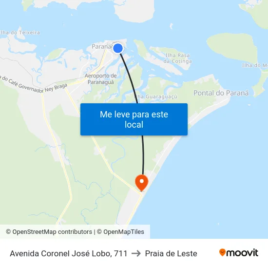 Avenida Coronel José Lobo, 711 to Praia de Leste map