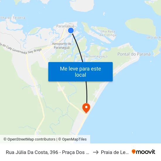 Rua Júlia Da Costa, 396 - Praça Dos Leões to Praia de Leste map