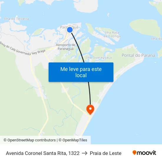 Avenida Coronel Santa Rita, 1322 to Praia de Leste map