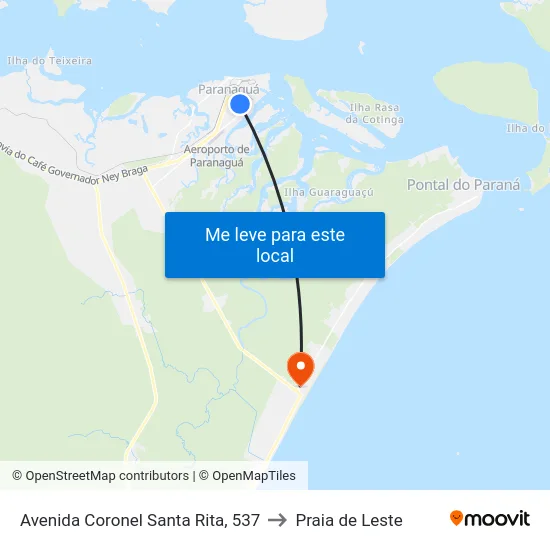 Avenida Coronel Santa Rita, 537 to Praia de Leste map