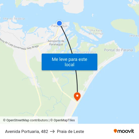 Avenida Portuaria, 482 to Praia de Leste map