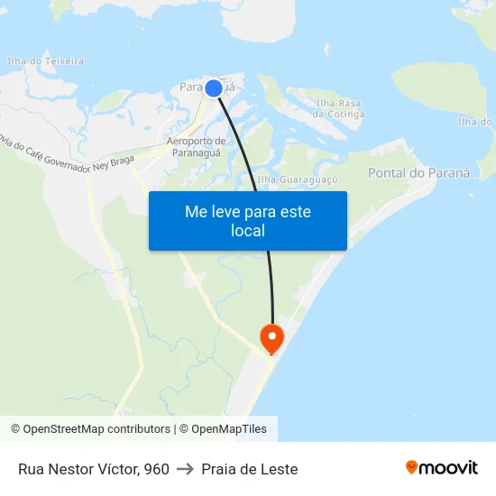 Rua Nestor Víctor, 960 to Praia de Leste map