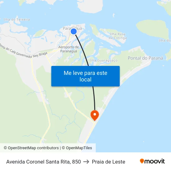 Avenida Coronel Santa Rita, 850 to Praia de Leste map
