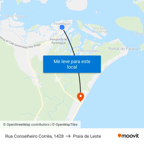 Rua Conselheiro Corrêa, 1428 to Praia de Leste map