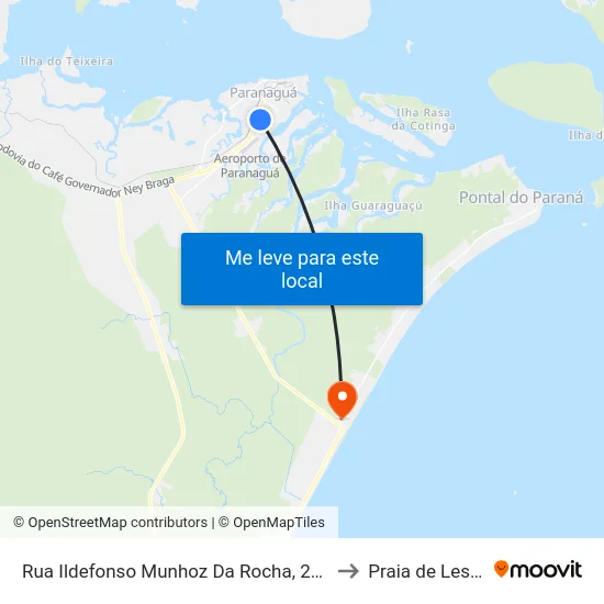 Rua Ildefonso Munhoz Da Rocha, 255 to Praia de Leste map
