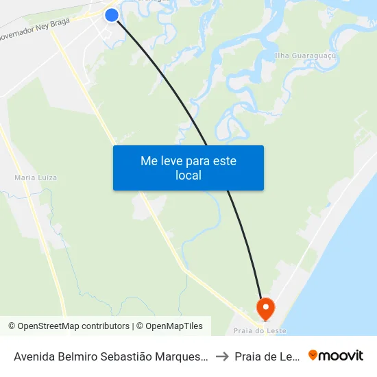 Avenida Belmiro Sebastião Marques, 441 to Praia de Leste map
