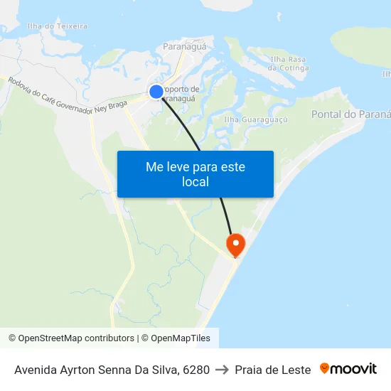 Avenida Ayrton Senna Da Silva, 6280 to Praia de Leste map