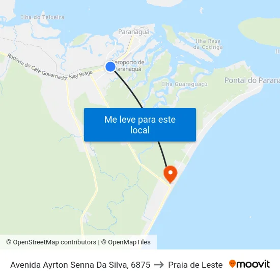 Avenida Ayrton Senna Da Silva, 6875 to Praia de Leste map