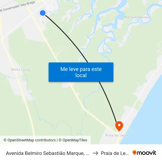 Avenida Belmiro Sebastião Marque, 2433 to Praia de Leste map