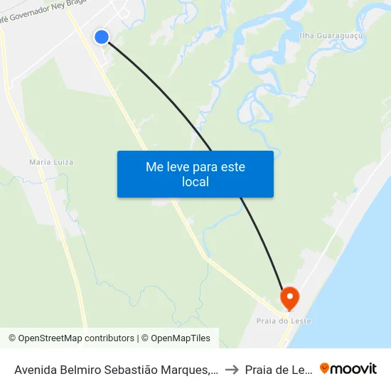 Avenida Belmiro Sebastião Marques, 3033 to Praia de Leste map
