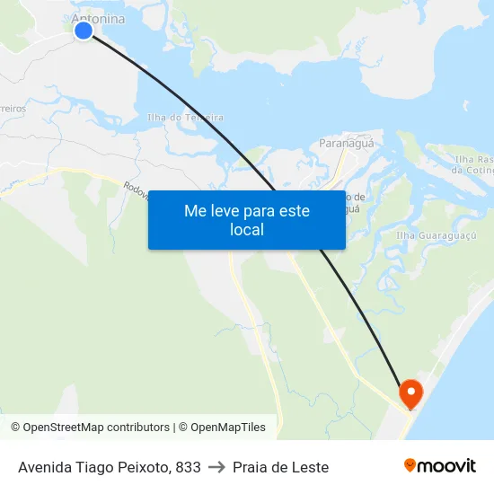 Avenida Tiago Peixoto, 833 to Praia de Leste map