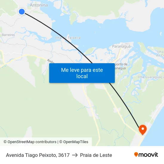 Avenida Tiago Peixoto, 3617 to Praia de Leste map