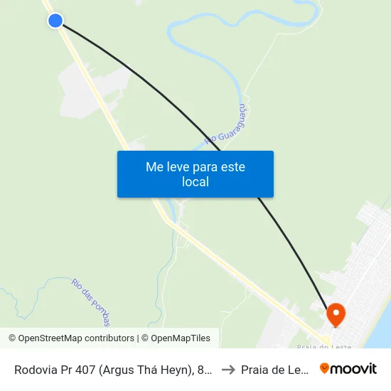 Rodovia Pr 407 (Argus Thá Heyn), 8366 to Praia de Leste map