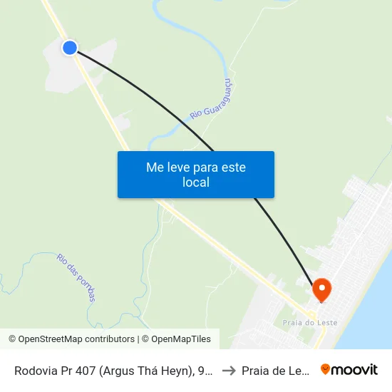 Rodovia Pr 407 (Argus Thá Heyn), 9851 to Praia de Leste map