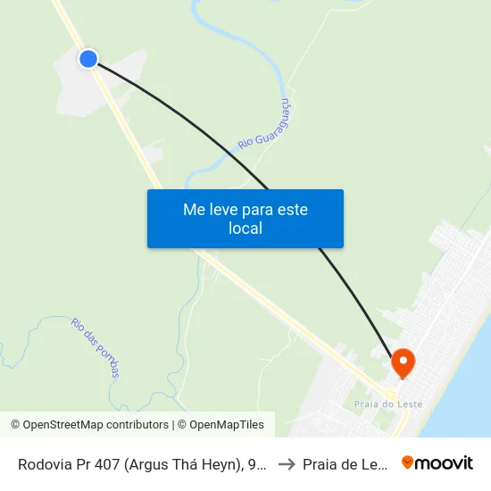 Rodovia Pr 407 (Argus Thá Heyn), 9855 to Praia de Leste map