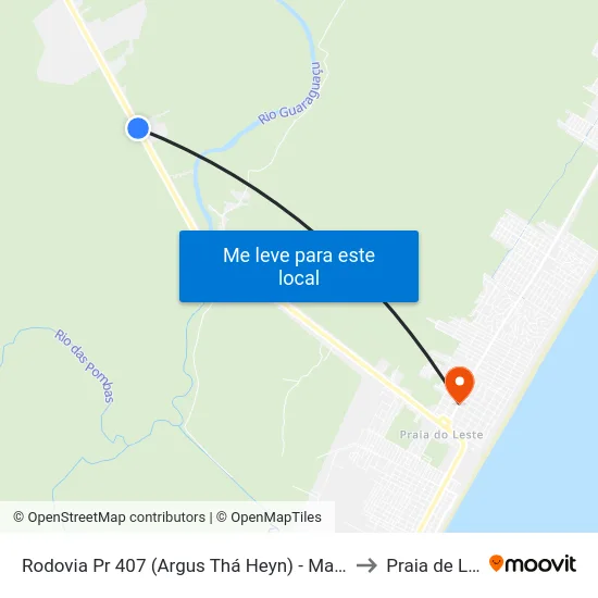 Rodovia Pr 407 (Argus Thá Heyn) - Marcenaria Jp to Praia de Leste map