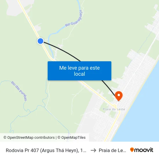 Rodovia Pr 407 (Argus Thá Heyn), 12875 to Praia de Leste map