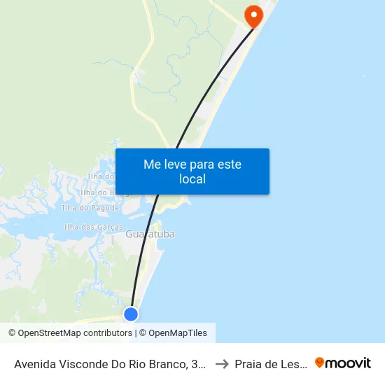 Avenida Visconde Do Rio Branco, 341 to Praia de Leste map