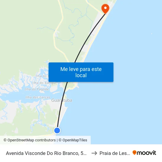 Avenida Visconde Do Rio Branco, 5990 to Praia de Leste map