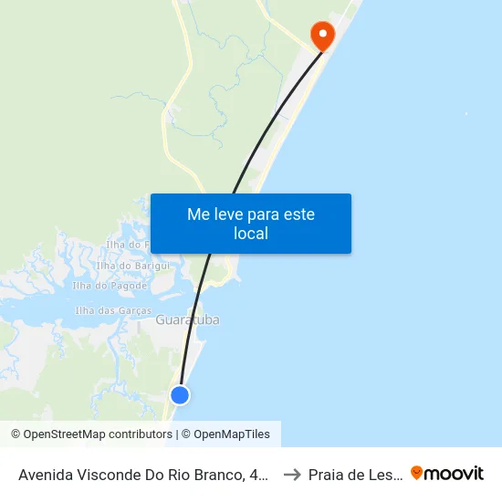 Avenida Visconde Do Rio Branco, 4120 to Praia de Leste map