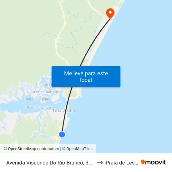 Avenida Visconde Do Rio Branco, 3784 to Praia de Leste map