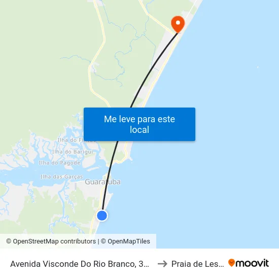 Avenida Visconde Do Rio Branco, 3025 to Praia de Leste map