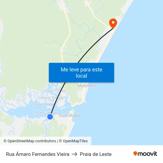 Rua Ámaro Fernandes Vieira to Praia de Leste map