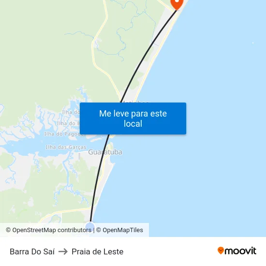 Barra Do Saí to Praia de Leste map