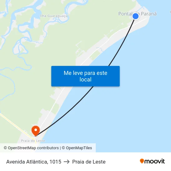 Avenida Atlântica, 1015 to Praia de Leste map