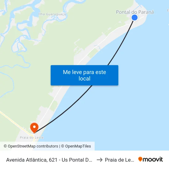 Avenida Atlântica, 621 - Us Pontal Do Sul to Praia de Leste map