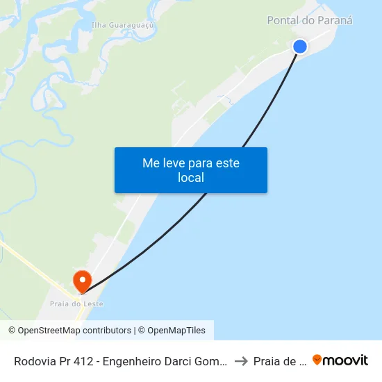 Rodovia Pr 412 - Engenheiro Darci Gomes De Morais, 209 to Praia de Leste map