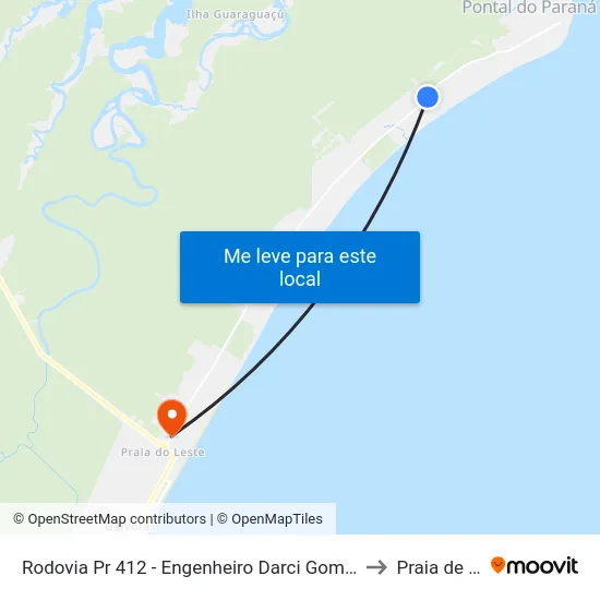 Rodovia Pr 412 - Engenheiro Darci Gomes De Morais, 37 to Praia de Leste map