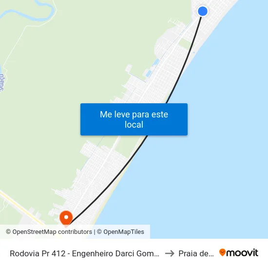 Rodovia Pr 412 - Engenheiro Darci Gomes De Morais, 9935 to Praia de Leste map