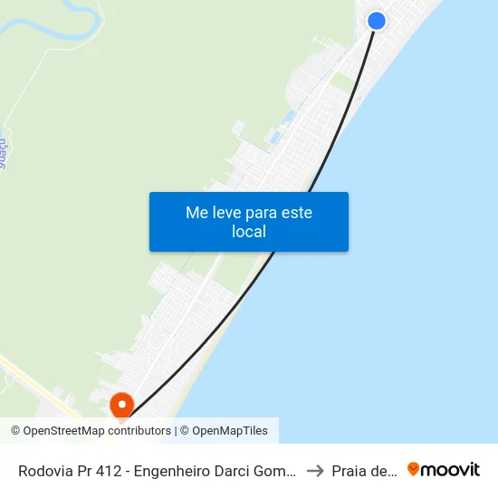 Rodovia Pr 412 - Engenheiro Darci Gomes De Morais, 9483 to Praia de Leste map