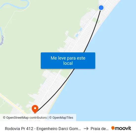 Rodovia Pr 412 - Engenheiro Darci Gomes De Morais, 9183 to Praia de Leste map