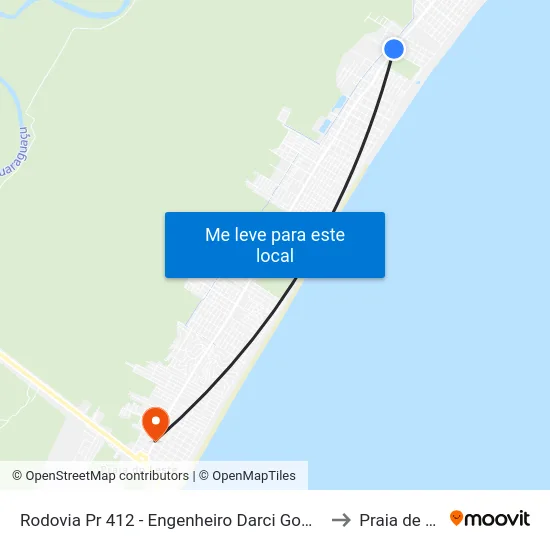 Rodovia Pr 412 - Engenheiro Darci Gomes De Morais to Praia de Leste map