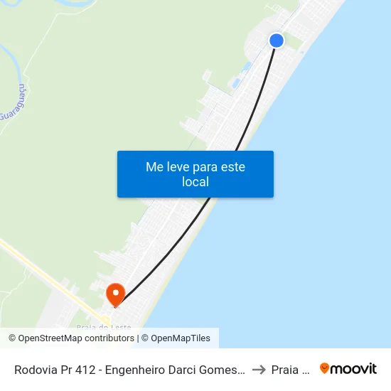 Rodovia Pr 412 - Engenheiro Darci Gomes De Morais, 7927 (30 - Olha D'Água) to Praia de Leste map
