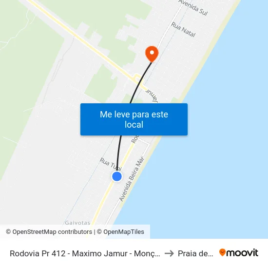 Rodovia Pr 412 - Maximo Jamur - Monções - Oceânicasul to Praia de Leste map