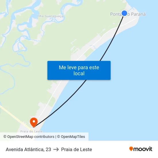 Avenida Atlântica, 23 to Praia de Leste map