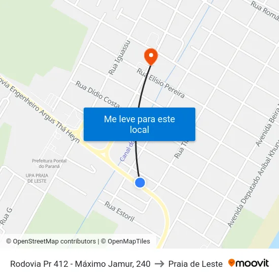 Rodovia Pr 412 - Máximo Jamur, 240 to Praia de Leste map