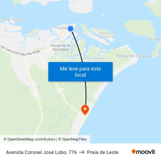 Avenida Coronel José Lobo, 776 to Praia de Leste map