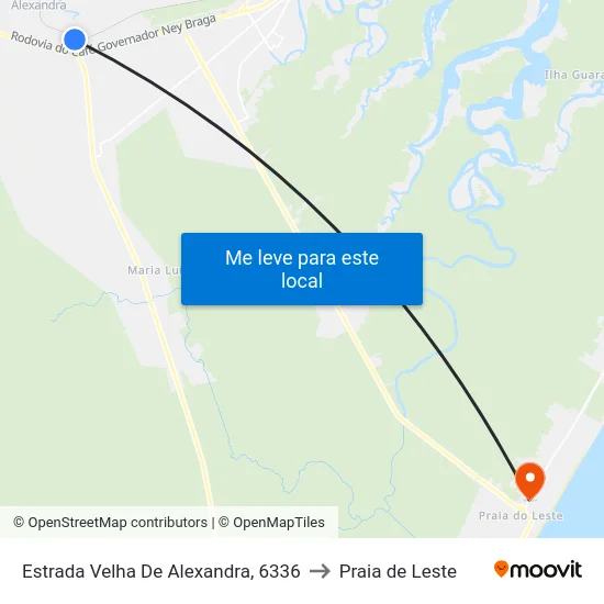 Estrada Velha De Alexandra, 6336 to Praia de Leste map