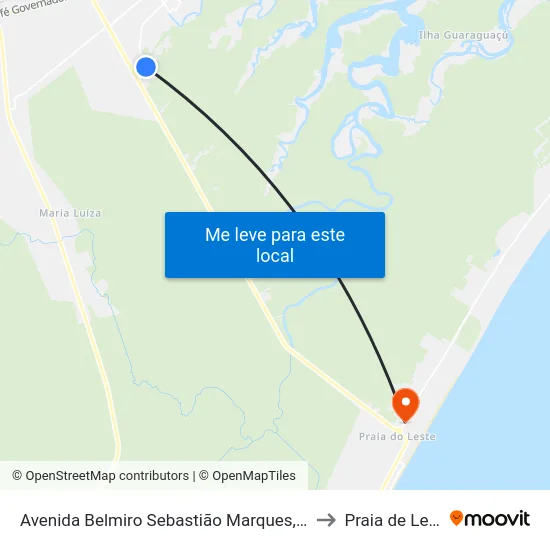 Avenida Belmiro Sebastião Marques, 2724 to Praia de Leste map