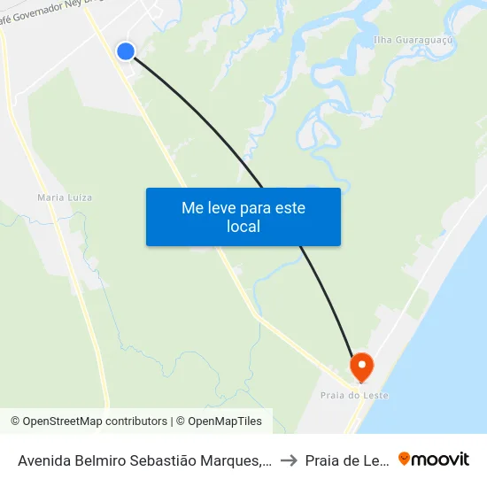 Avenida Belmiro Sebastião Marques, 3431 to Praia de Leste map
