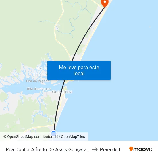 Rua Doutor Alfredo De Assis Gonçalves, 200 to Praia de Leste map